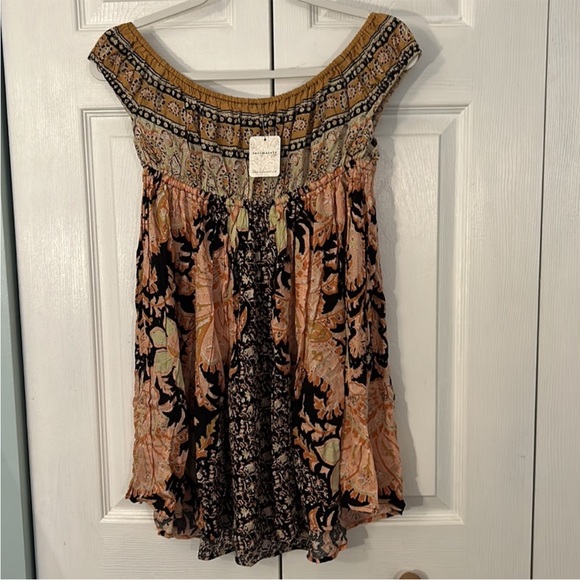 Free People Small Dress Intimately Mariposa Slip Baby Doll Dress Black Combo NWT - Picture 5 of 12